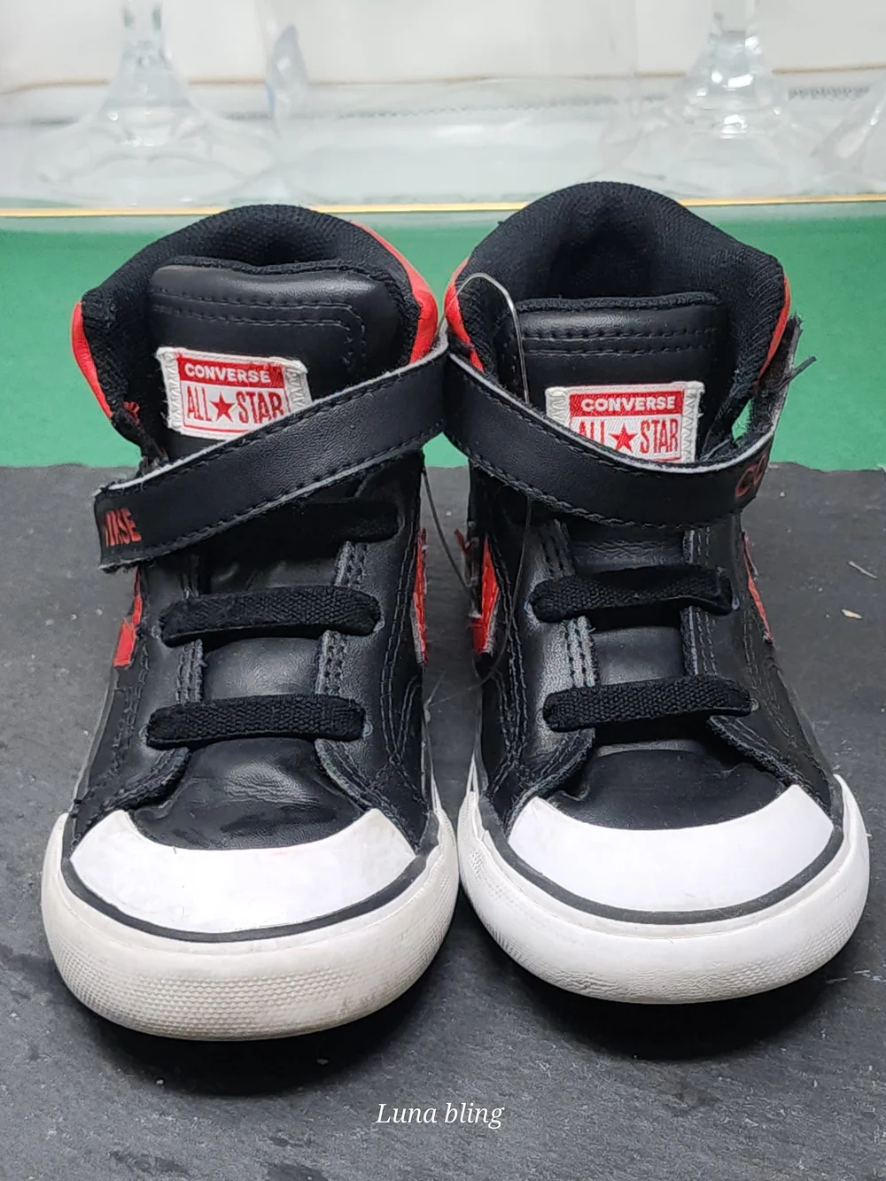Converse Kids Black & Red High-Top Sneakers